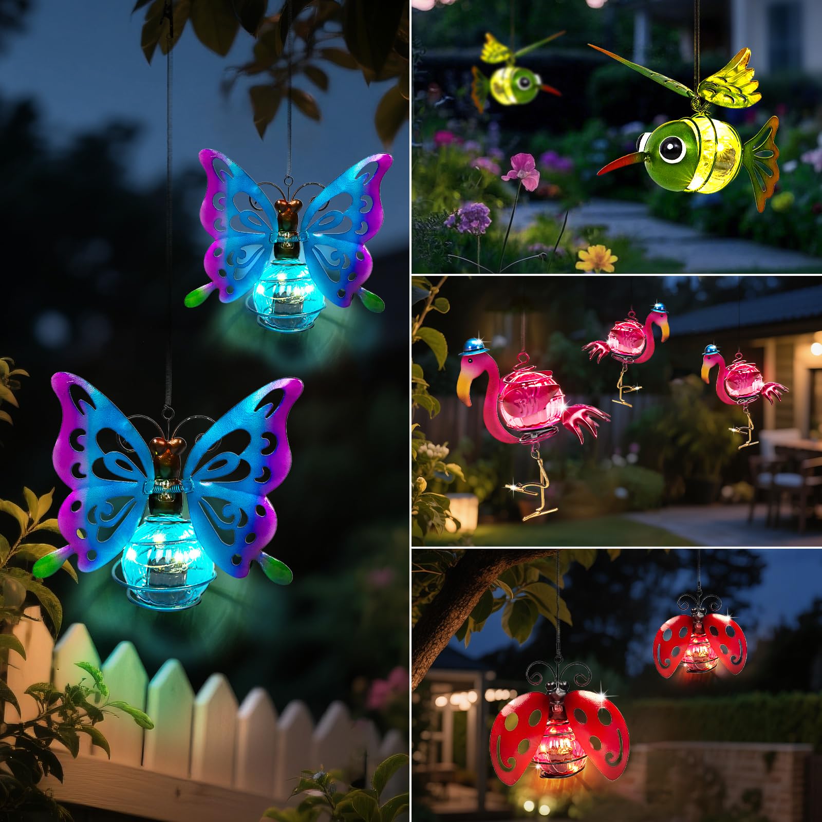 Solar Hanging Insect Lights LED Outdoor Waterproof
