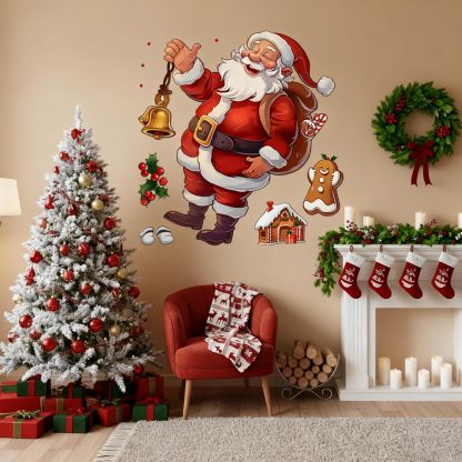 3 Pack 3D Santa Claus Christmas Wall Stickers