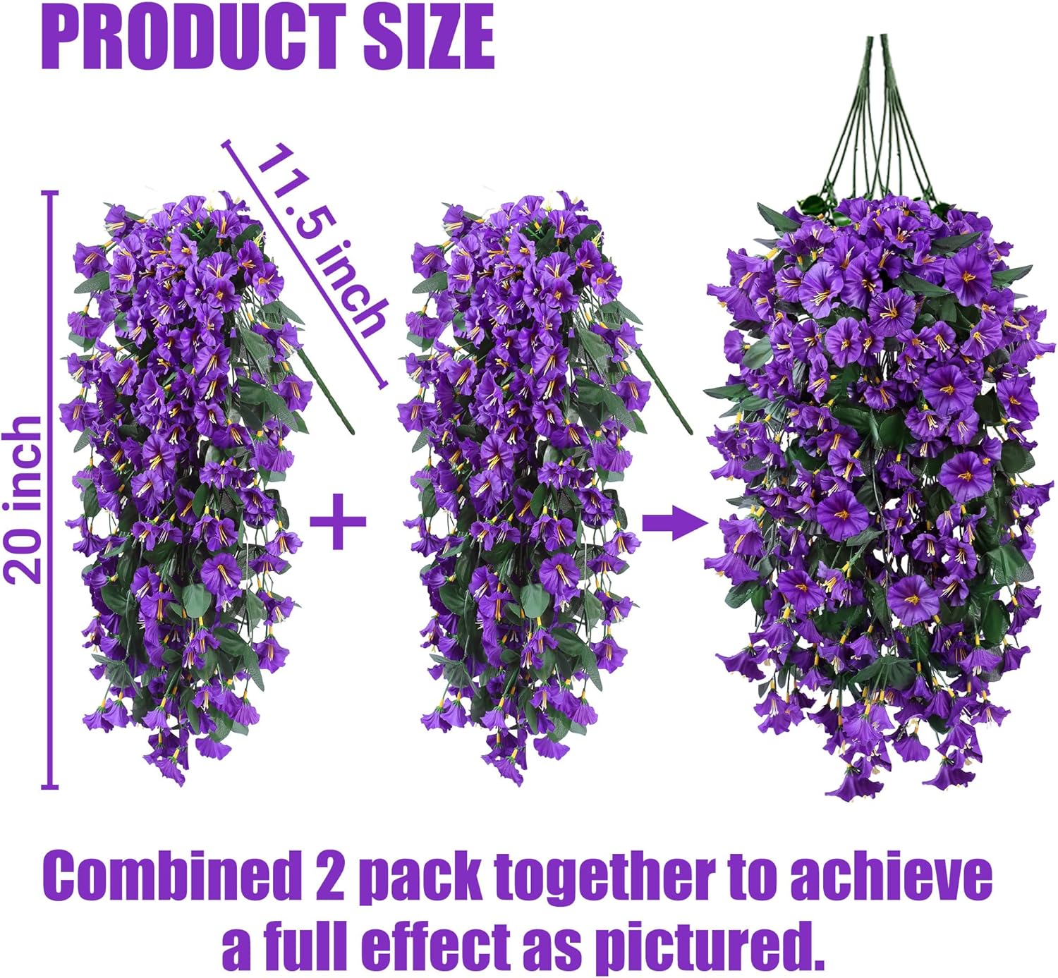 UV-Resistant Artificial Morning Glory Hanging Arrangement