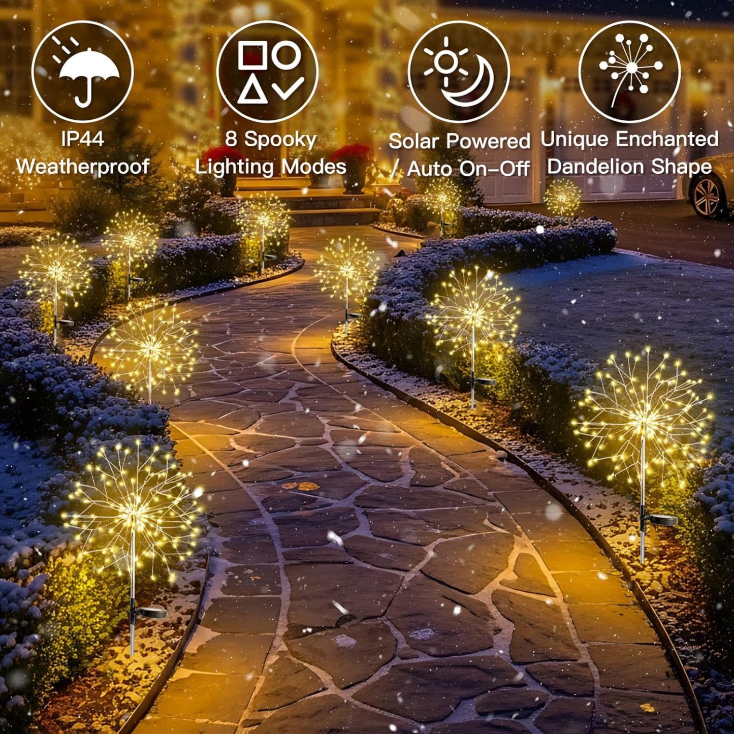 150 LED Solar Firework Starburst Lights Outdoor Waterproof