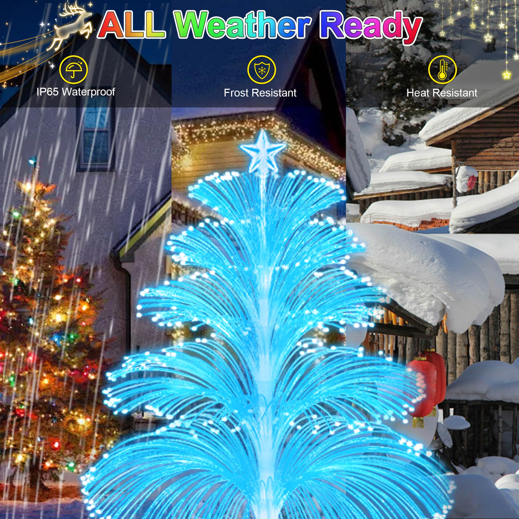 Solar Christmas Decorations Trees Lights Outdoor Waterproof