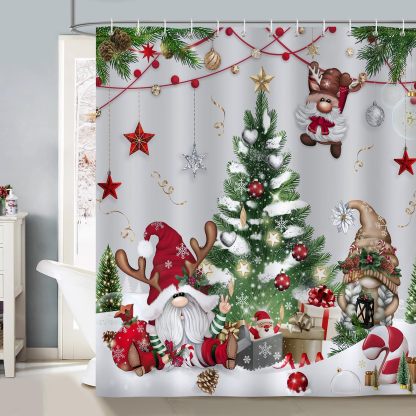 Christmas Gnomes Shower Curtain