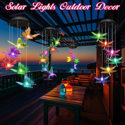 LED Color-Changing Hummingbird Wind Chimes