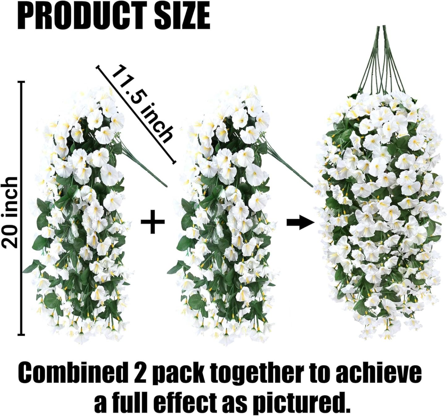 UV-Resistant Artificial Morning Glory Hanging Arrangement