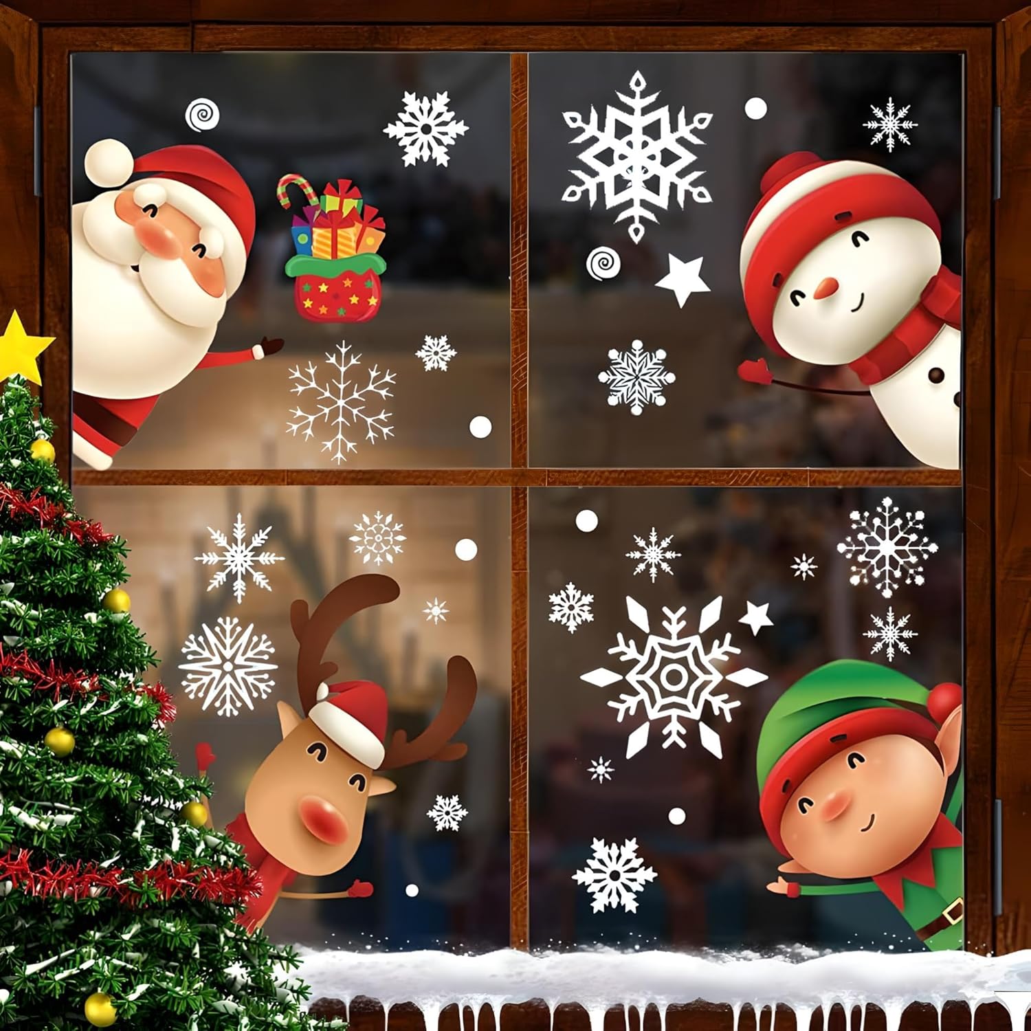 Christmas Window Clings Stickers Set