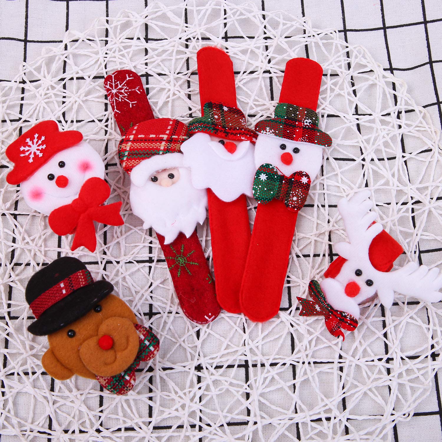24 Pack Christmas Slap Bracelets Slap Bands Set