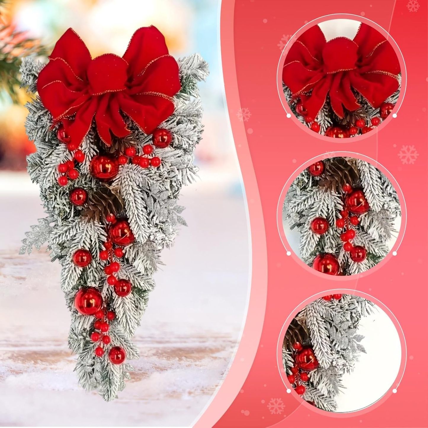 Christmas Teardrop Swag Wreath Ornament