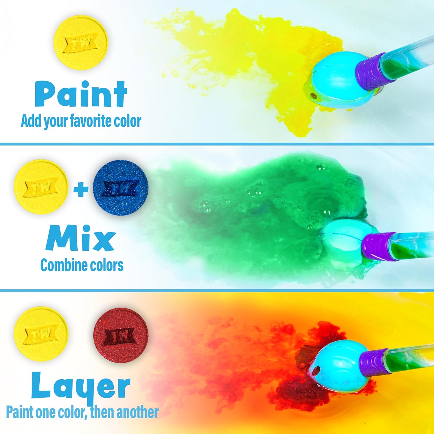 Kids Bath Color Brush & Bomb Set