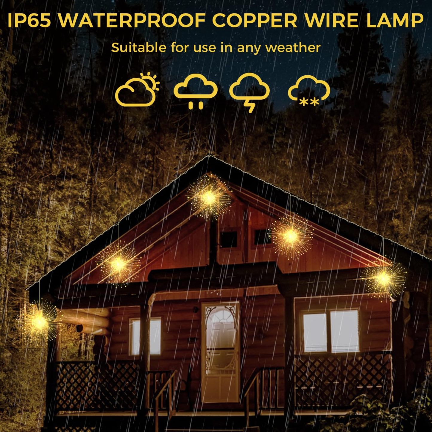 4 Pack Hanging Christmas Firework Lights