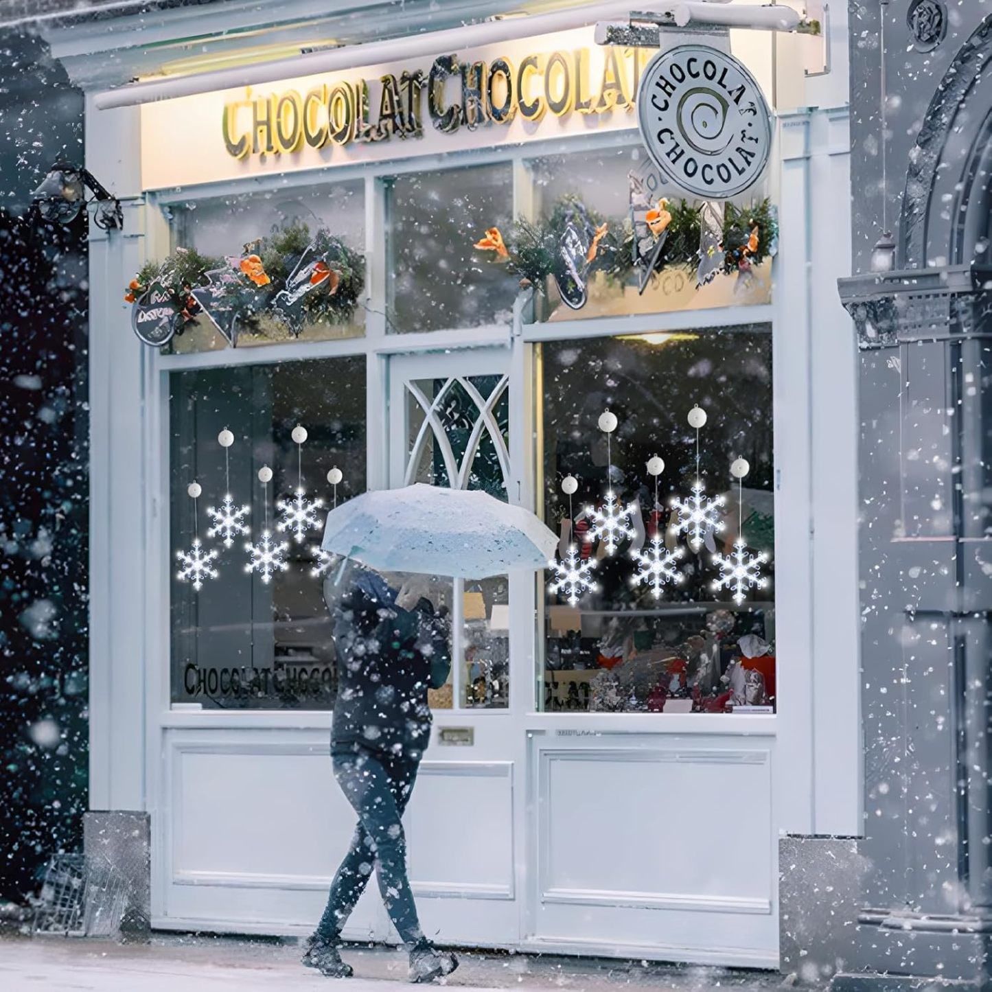 5-Pack Christmas Snowflake Window Lights with Timer