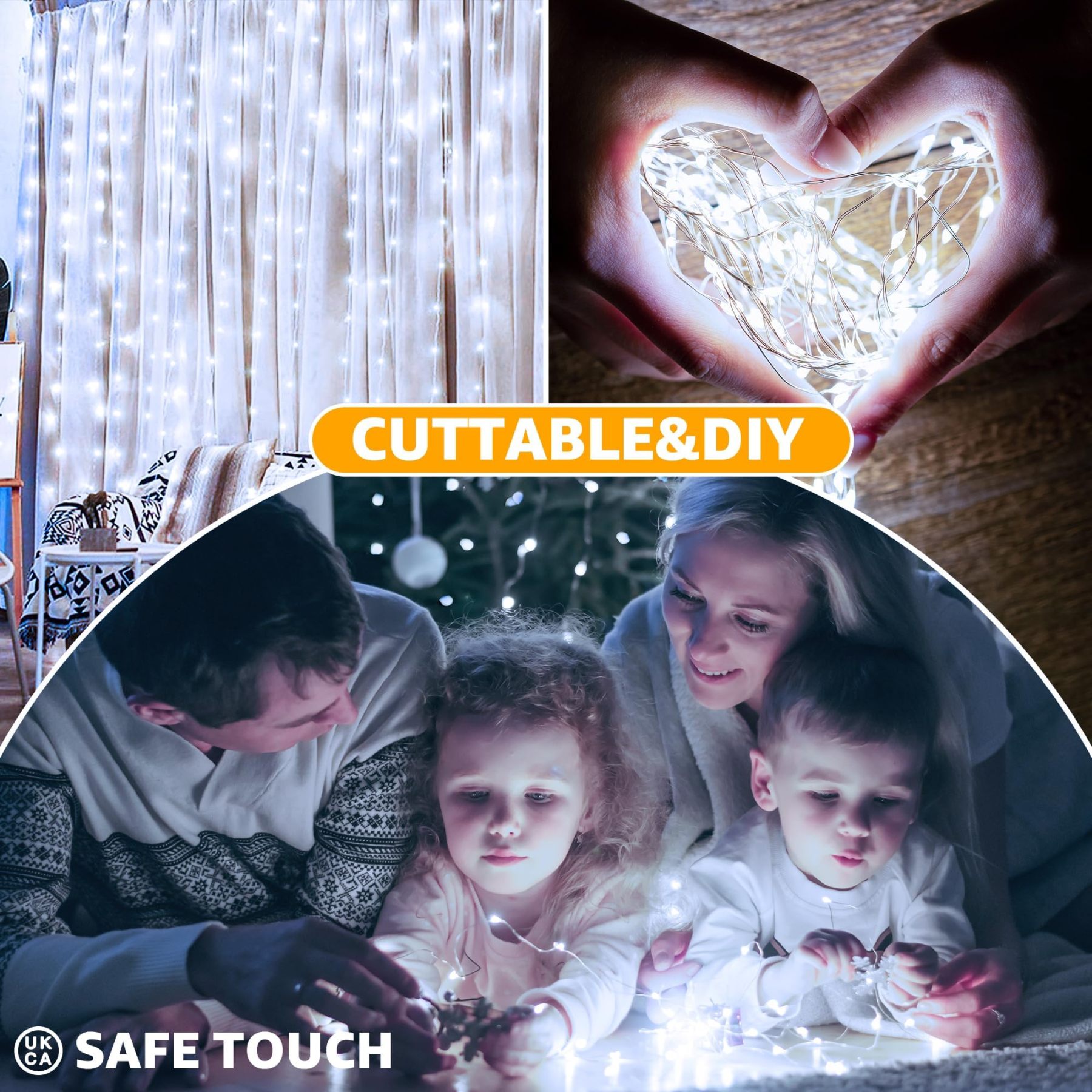 10FT 10FT Curtain Fairy Lights 300 LED Indoor Outdoor String Lights