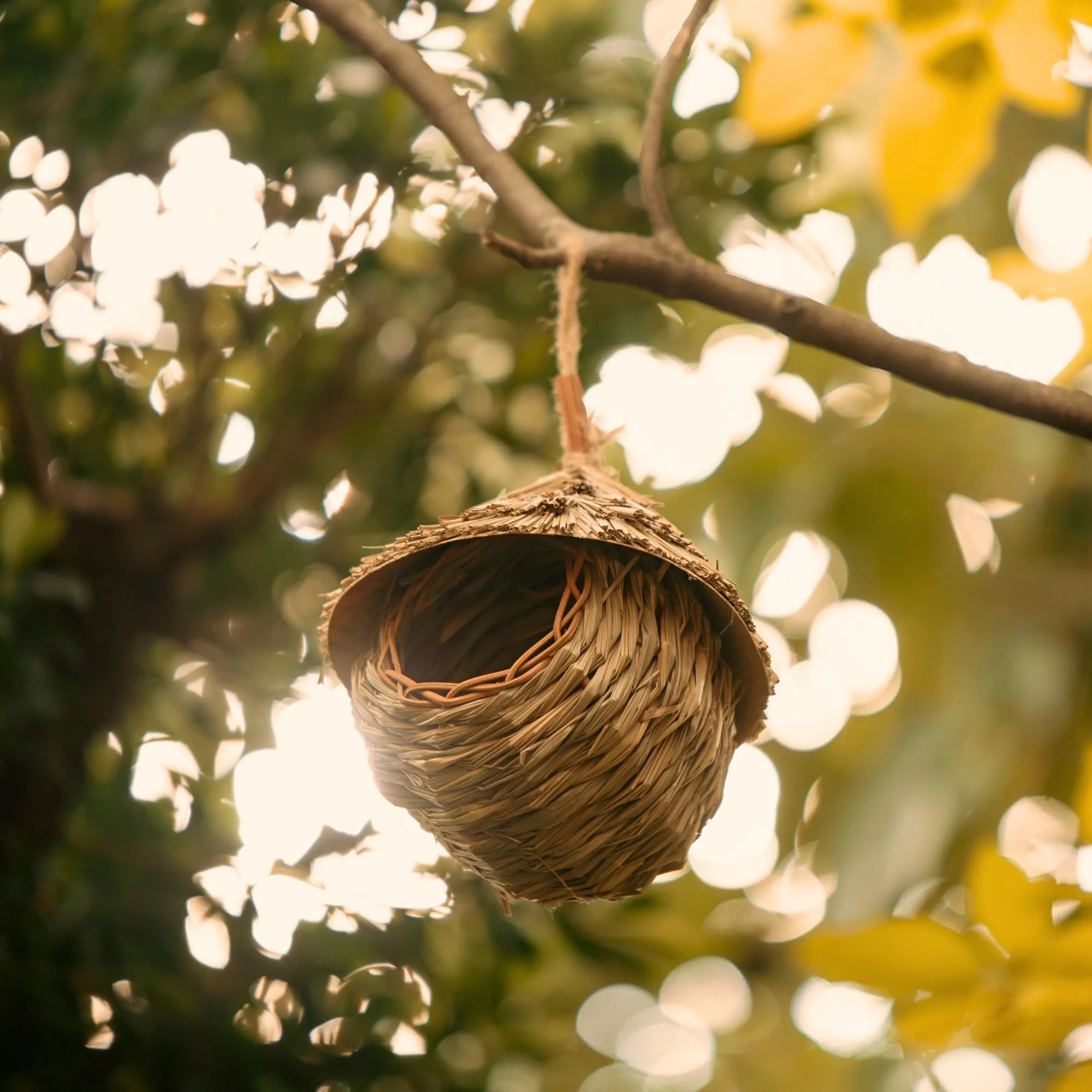 Handwoven Hanging Natural Straw Bird Nest House