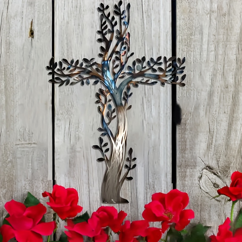 Tree of Life Metal Cross Wall Decor
