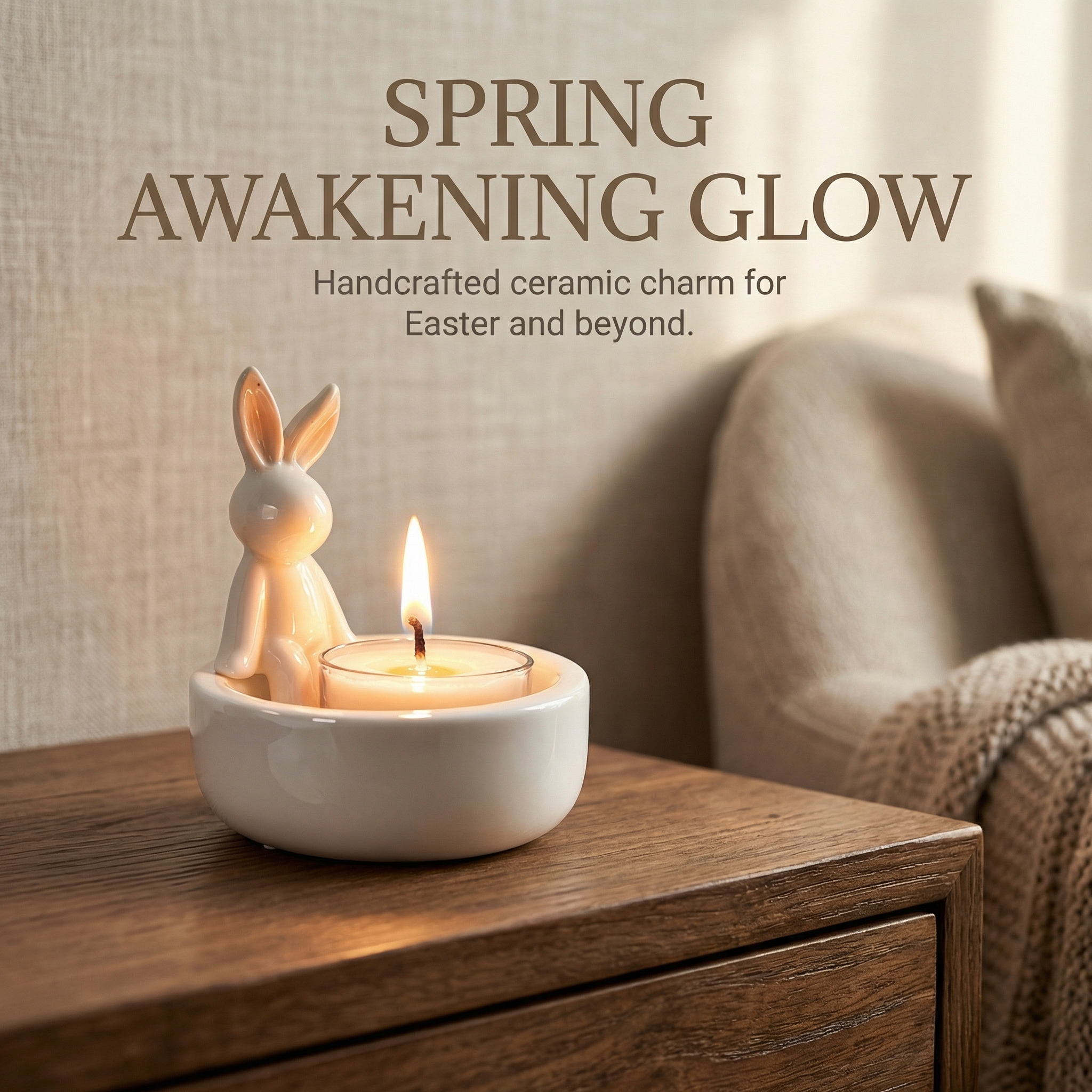 Spring Bunny Tealight Candle Holder