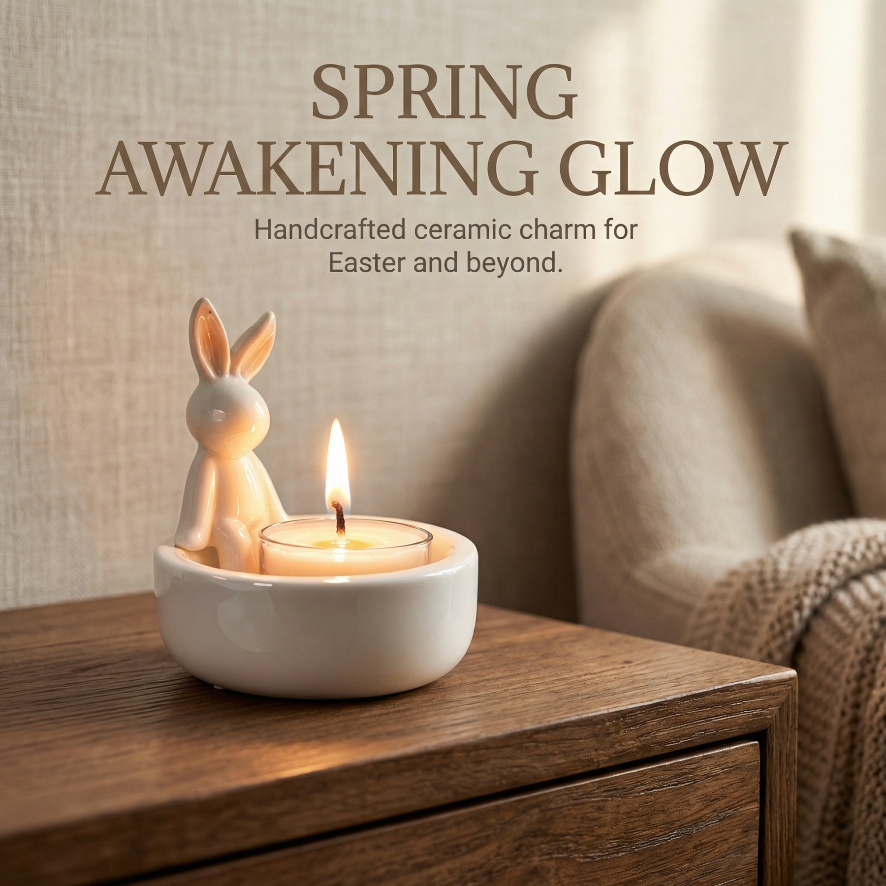 Spring Bunny Tealight Candle Holder