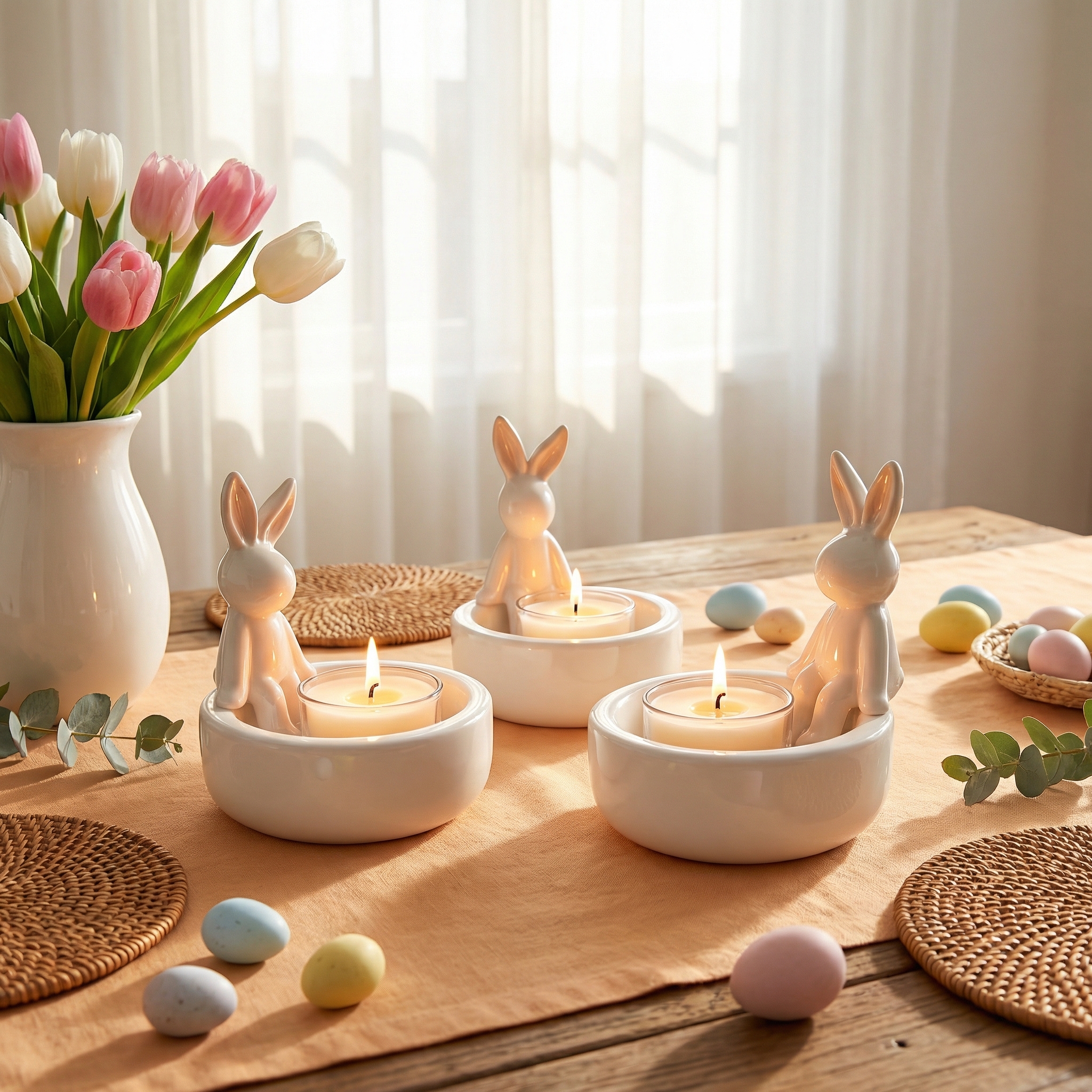 Spring Bunny Tealight Candle Holder