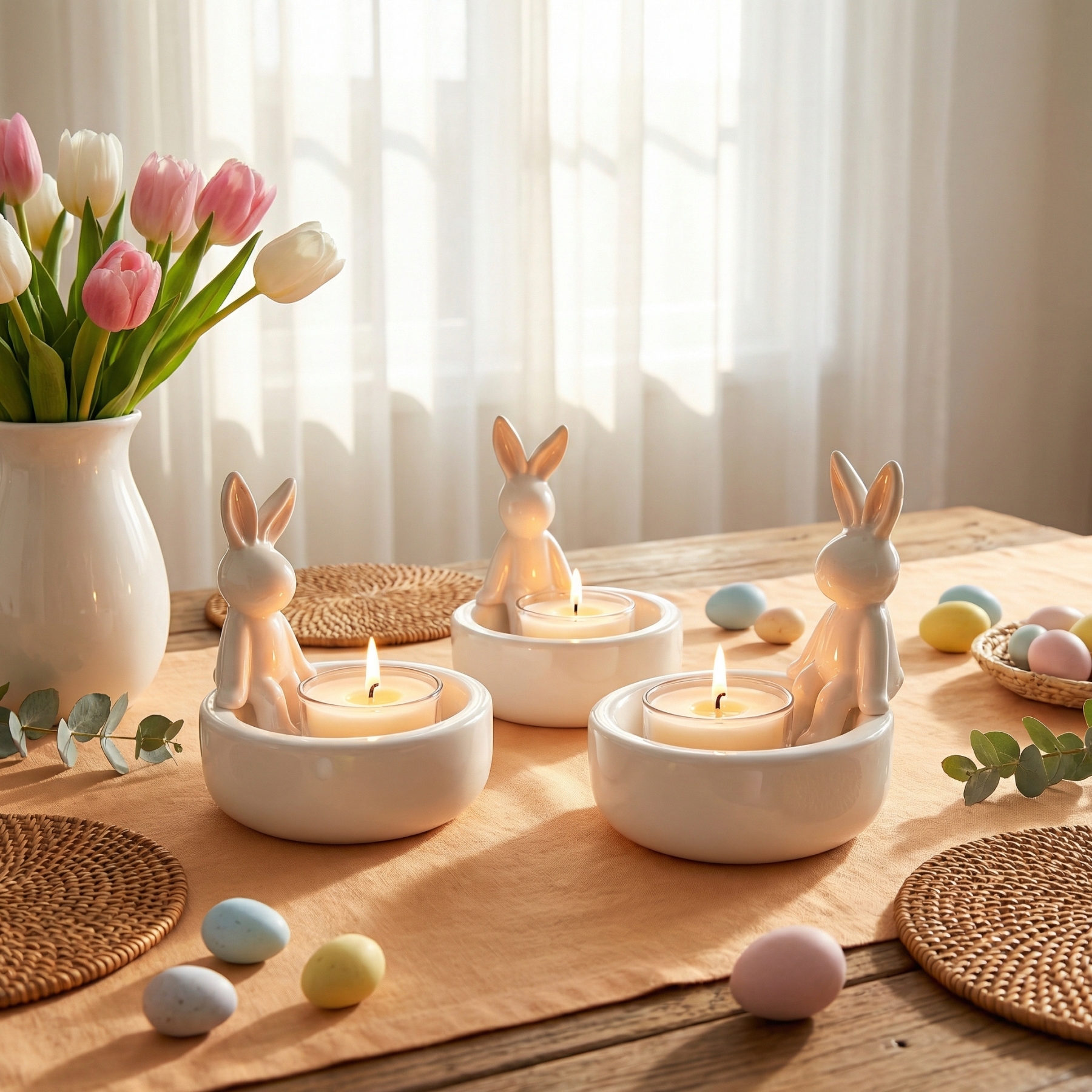 Spring Bunny Tealight Candle Holder