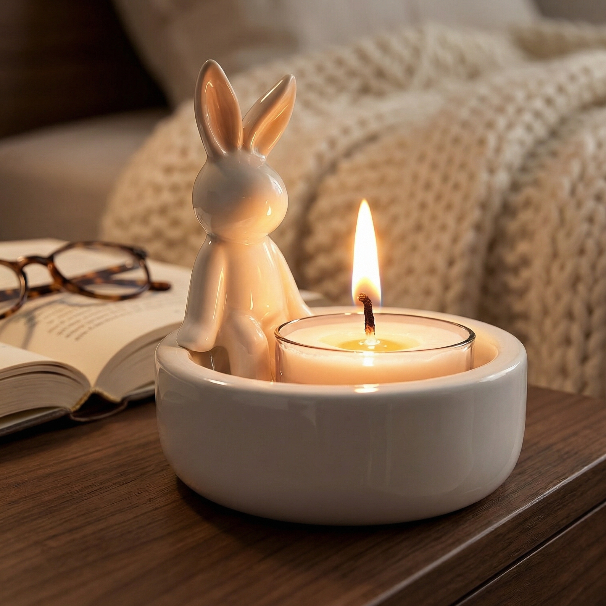 Spring Bunny Tealight Candle Holder