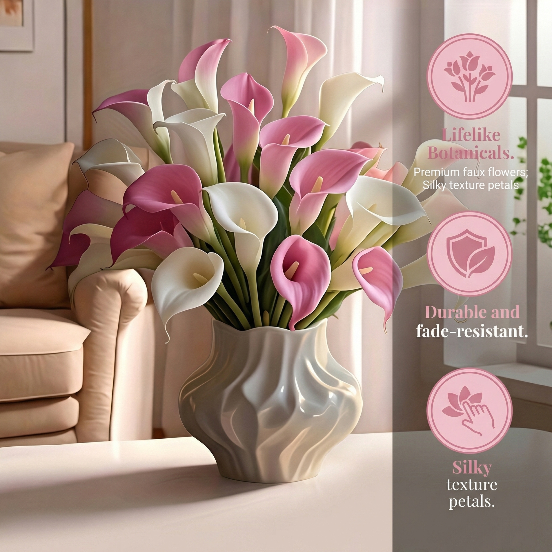 16Pcs Faux Calla Lily Floral Arrangement for Home Decor
