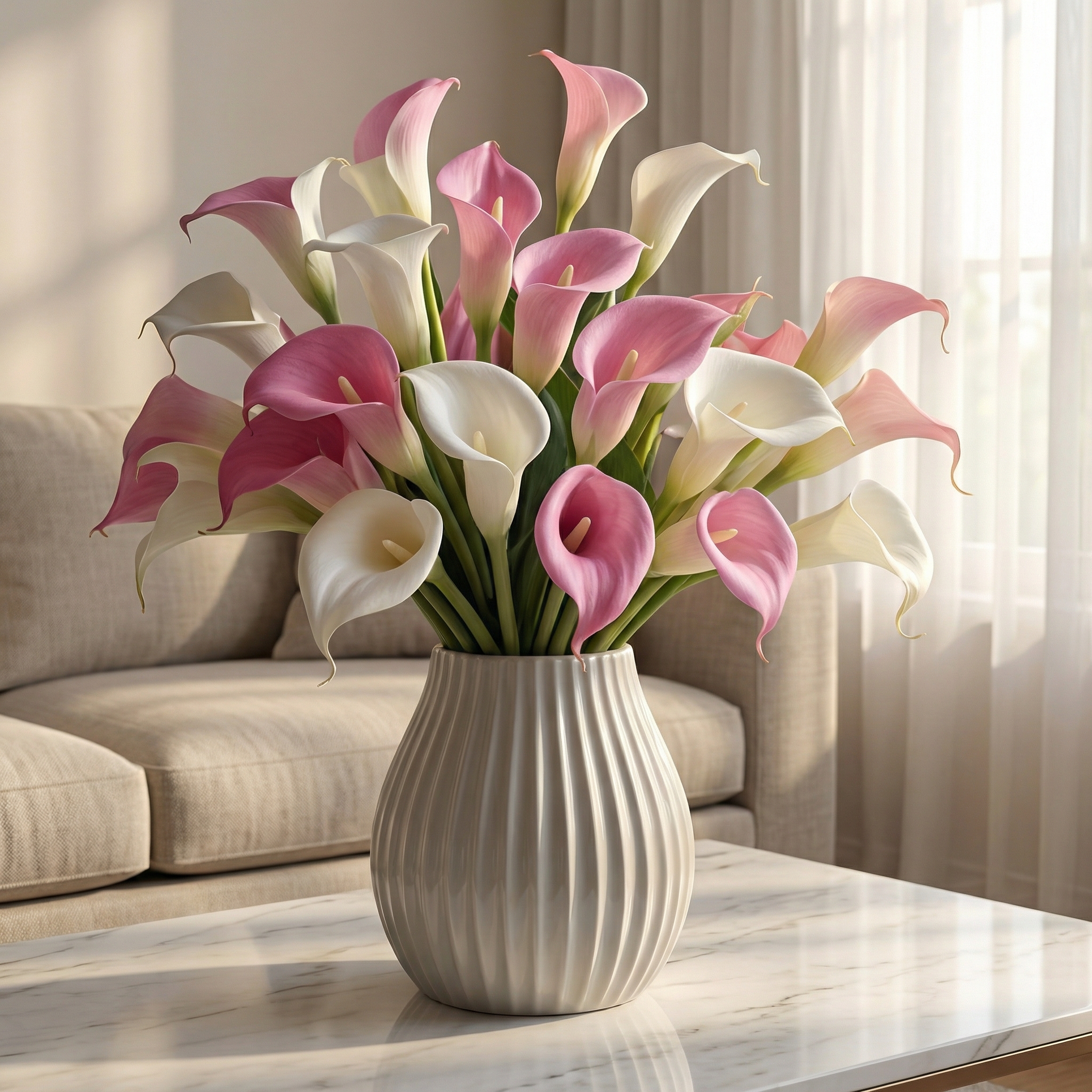 16Pcs Faux Calla Lily Floral Arrangement for Home Decor