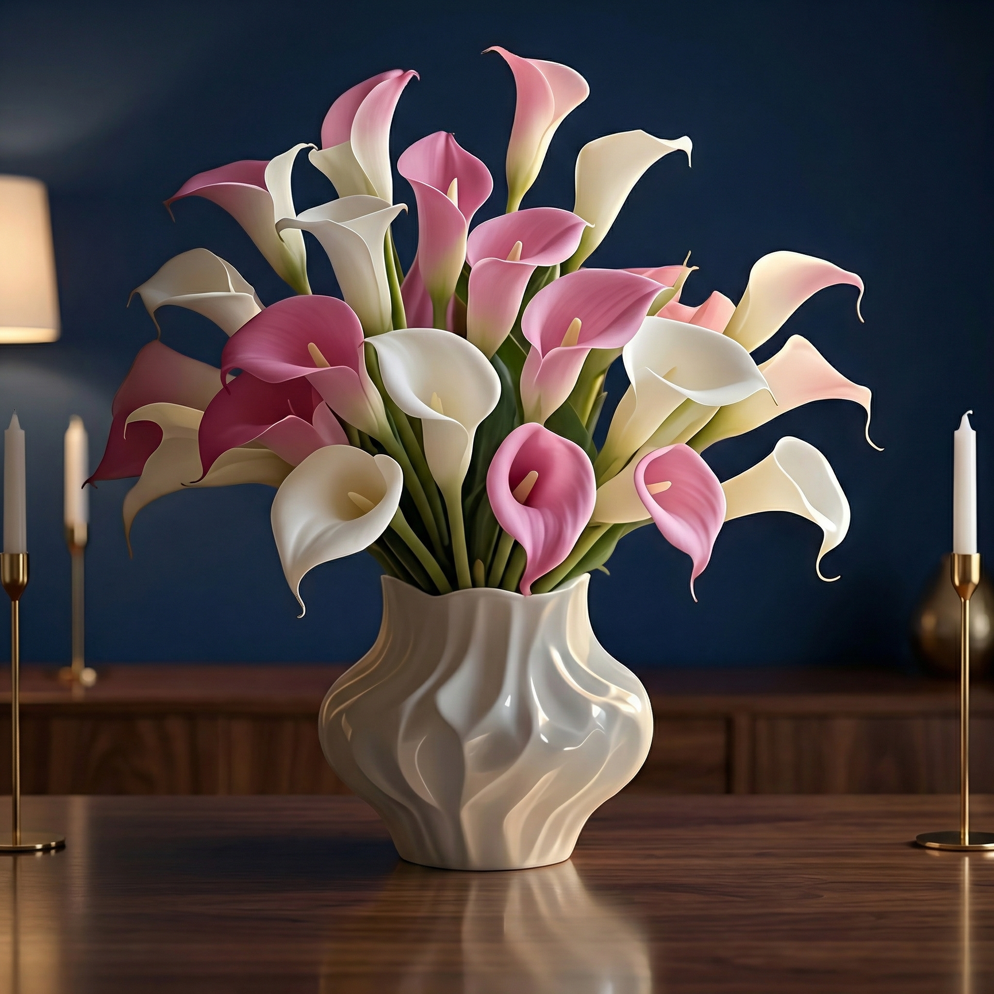 16Pcs Faux Calla Lily Floral Arrangement for Home Decor