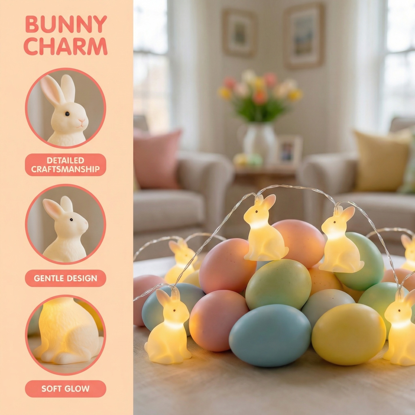 Bunny & Carrot Easter String Lights