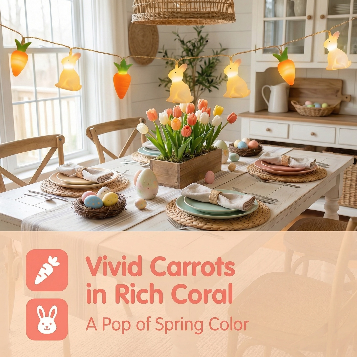 Bunny & Carrot Easter String Lights
