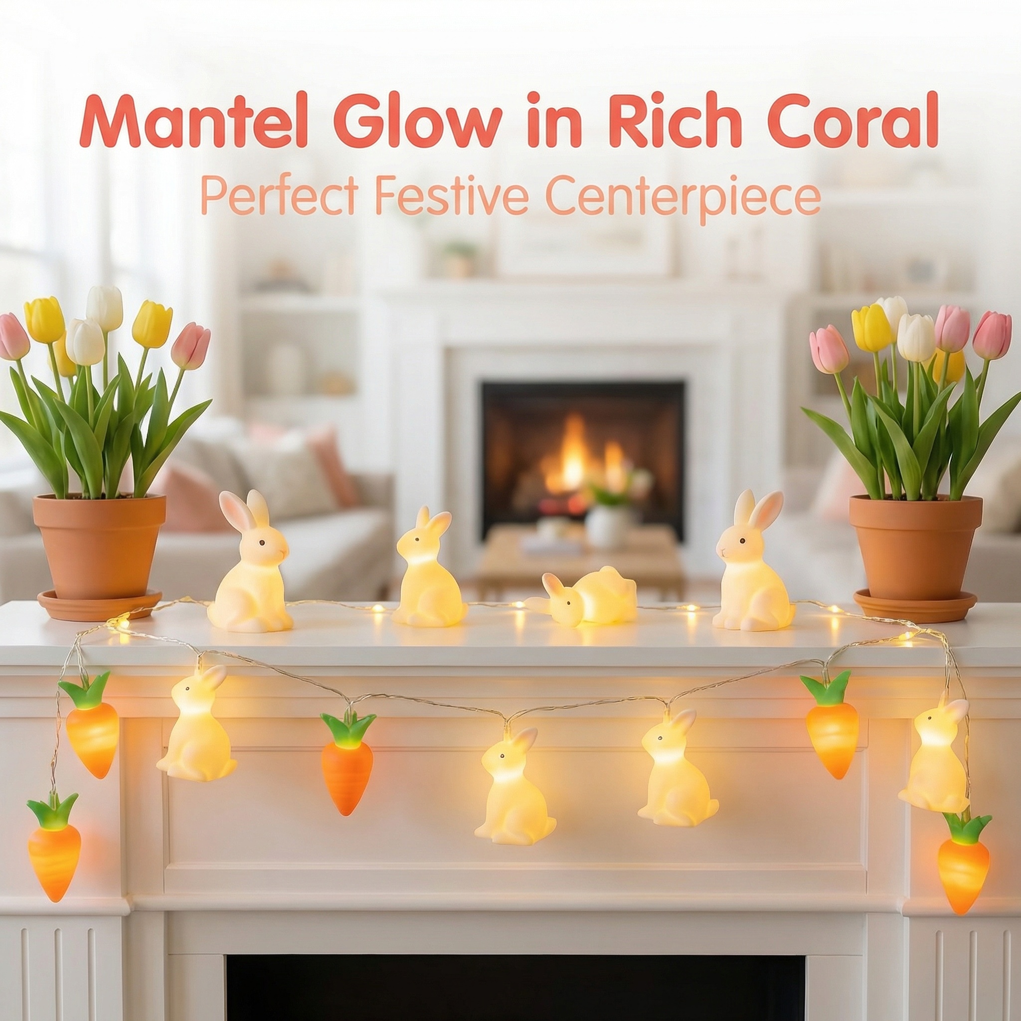 Bunny & Carrot Easter String Lights