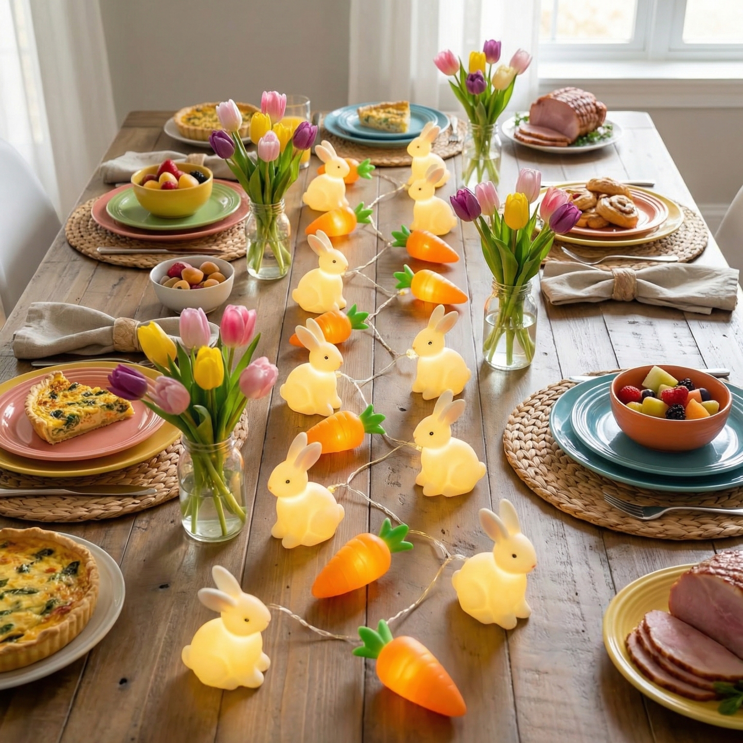 Bunny & Carrot Easter String Lights