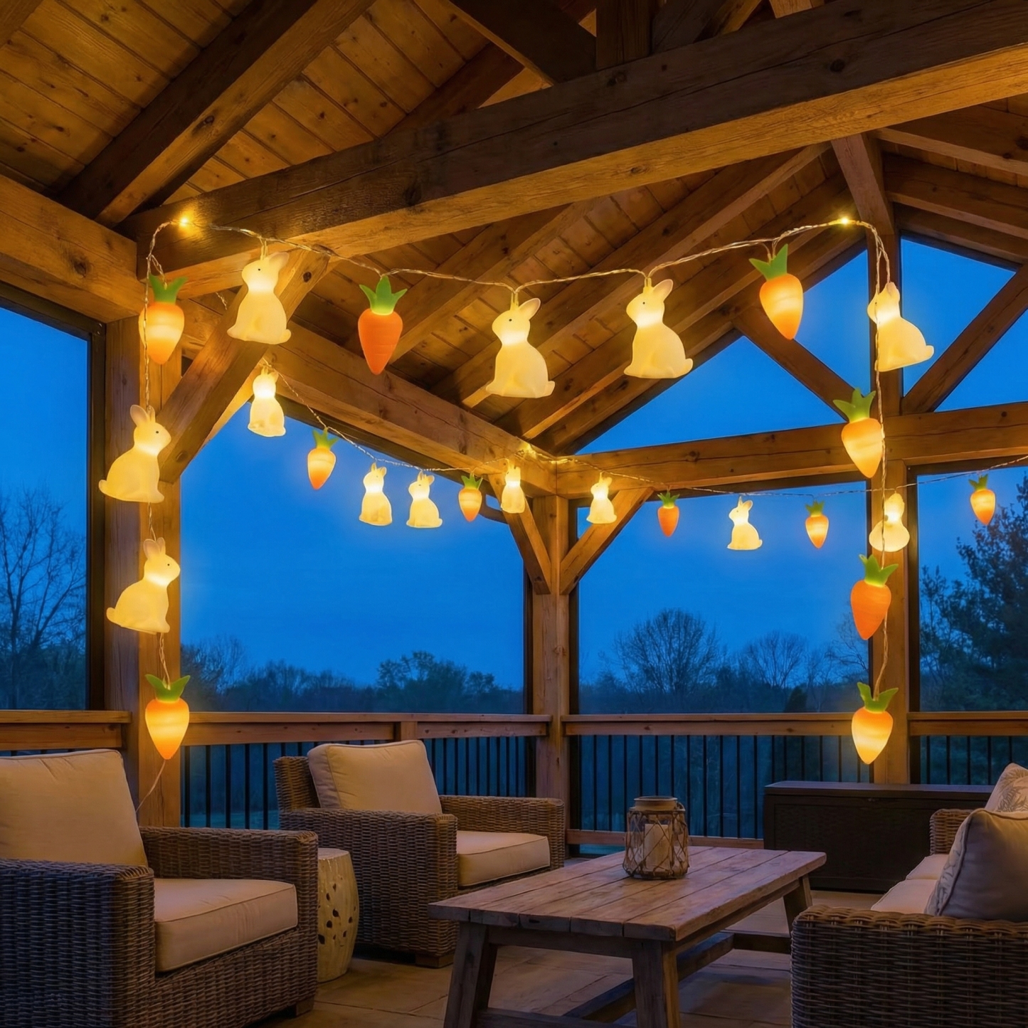 Bunny & Carrot Easter String Lights