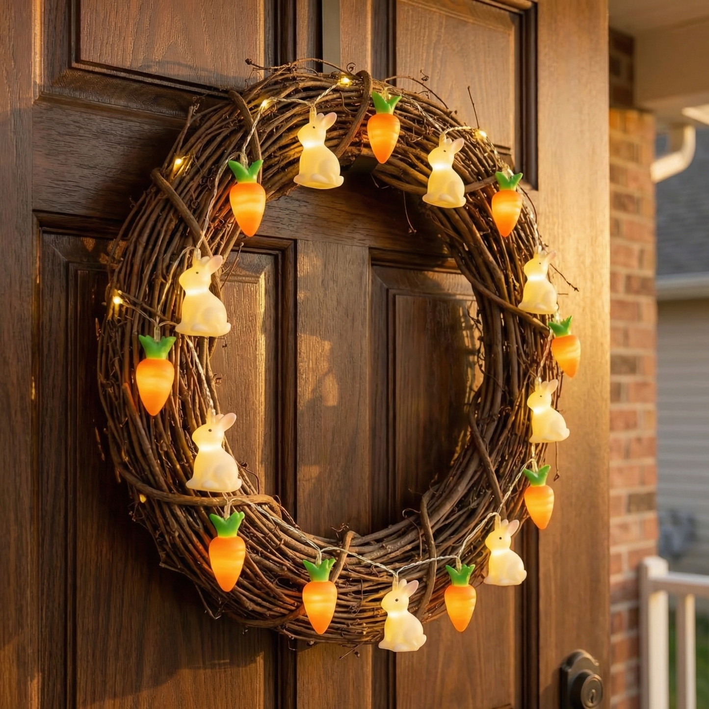 Bunny & Carrot Easter String Lights