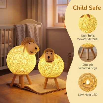 Warm Glow Woven Sheep Night Light