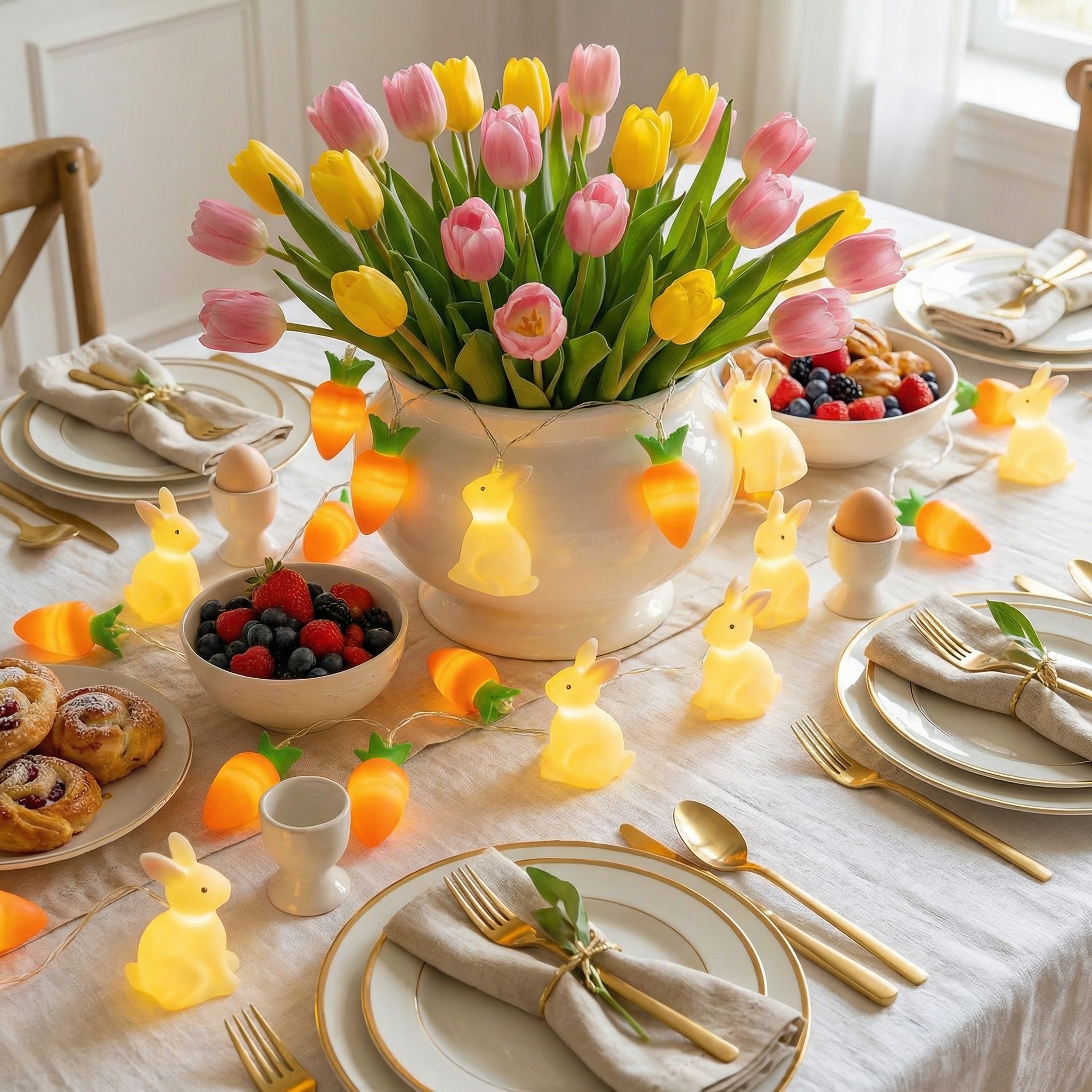 Bunny & Carrot Easter String Lights