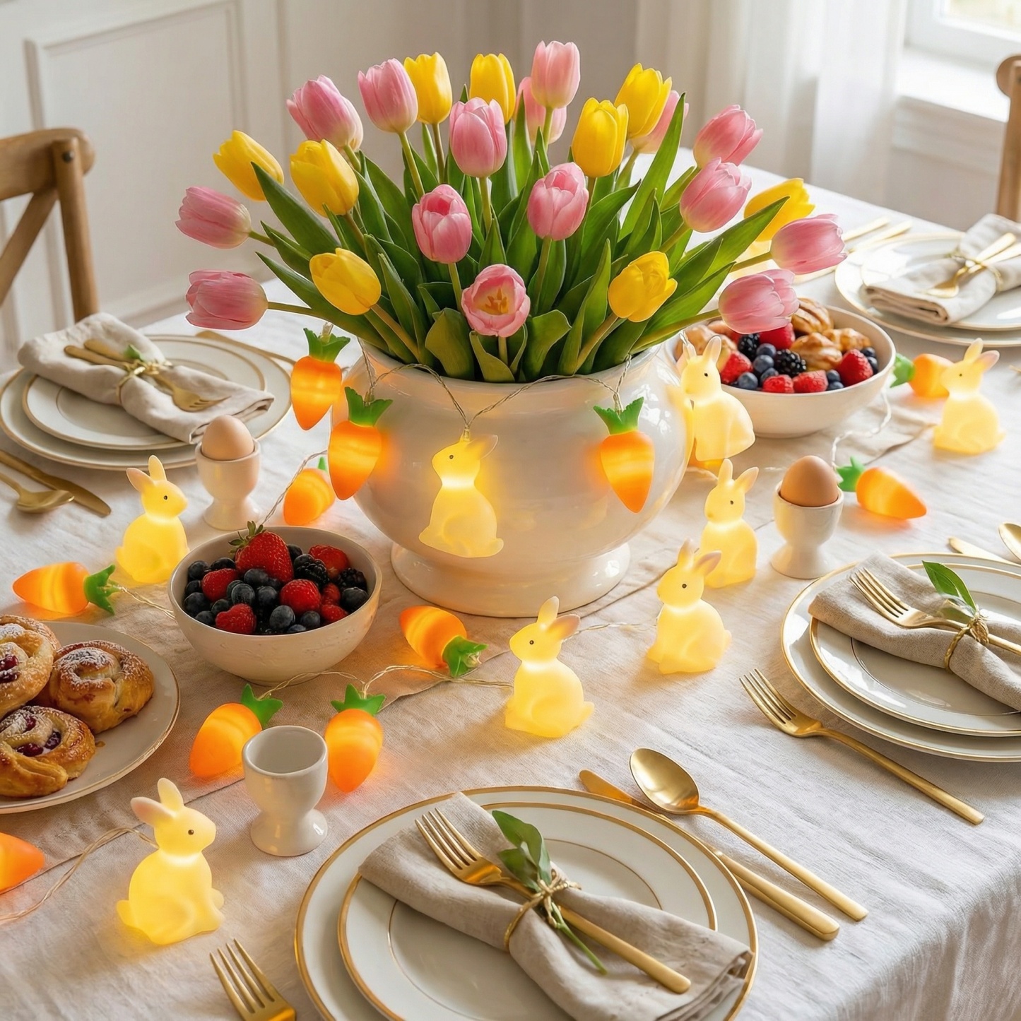 Bunny & Carrot Easter String Lights