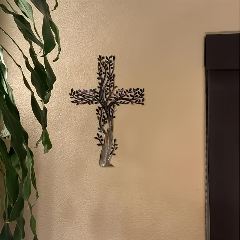 Tree of Life Metal Cross Wall Decor