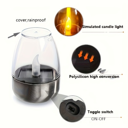 4-Pack Solar Flickering LED Candle Lights