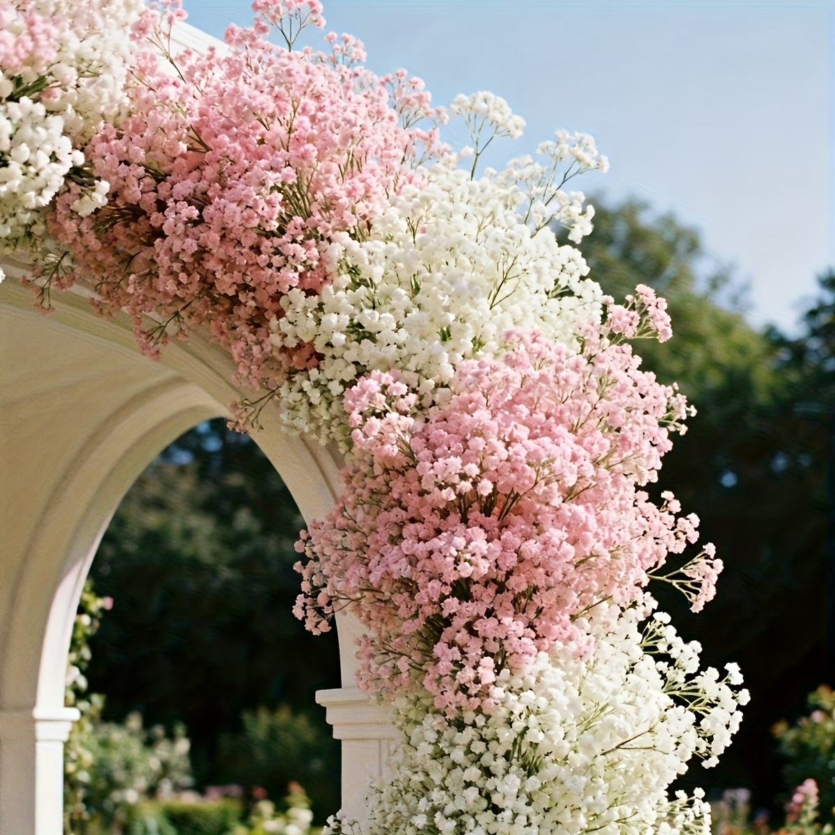 Pink & White Baby’s Breath Bouquet, Table Centerpieces & Home Decor