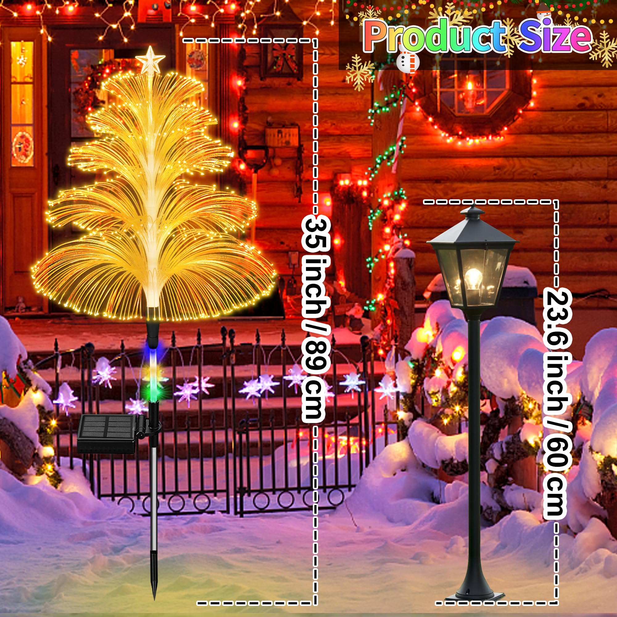Solar Christmas Decorations Trees Lights Outdoor Waterproof