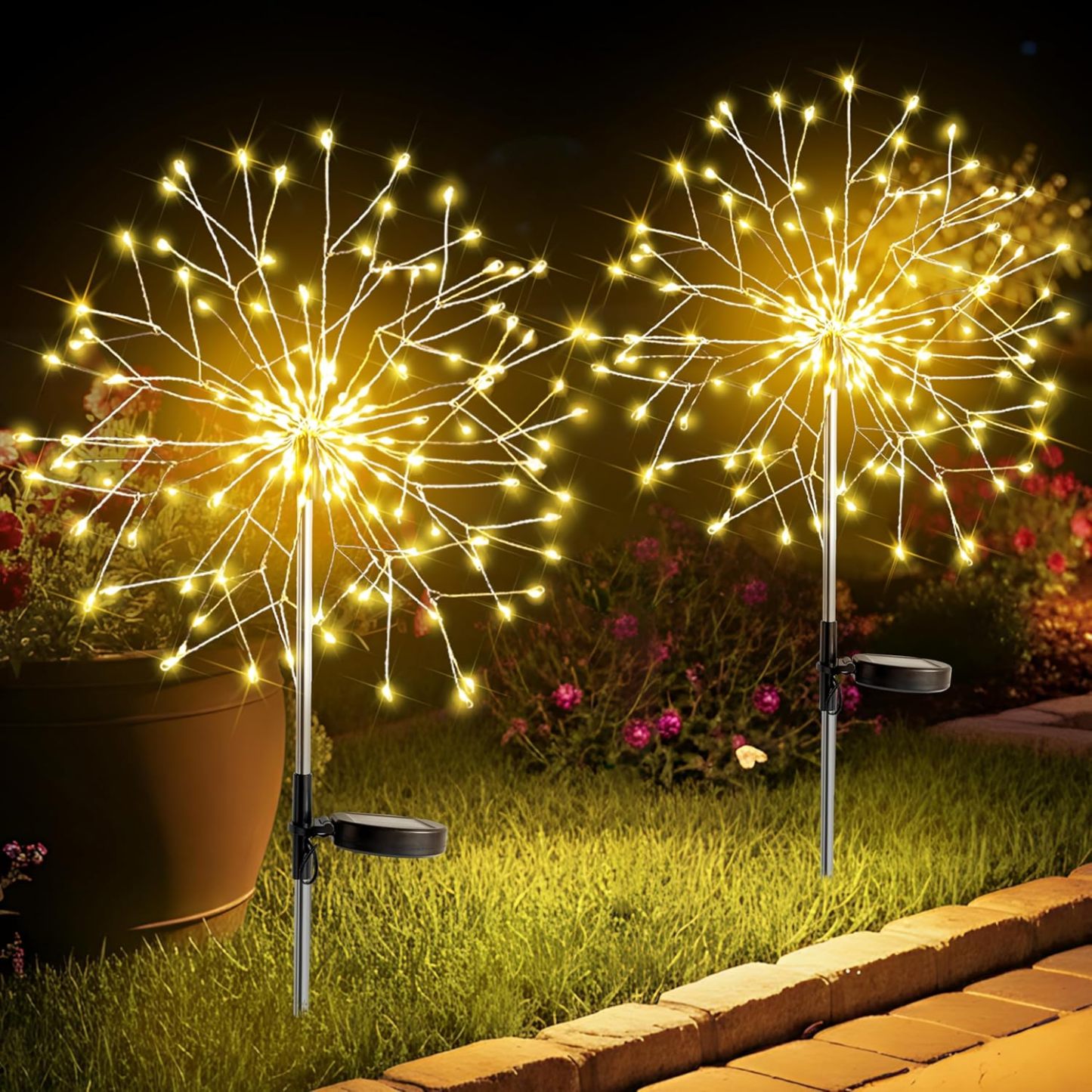 150 LED Solar Firework Starburst Lights Outdoor Waterproof