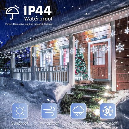 Christmas Snowflake Icicle Hanging String Lights