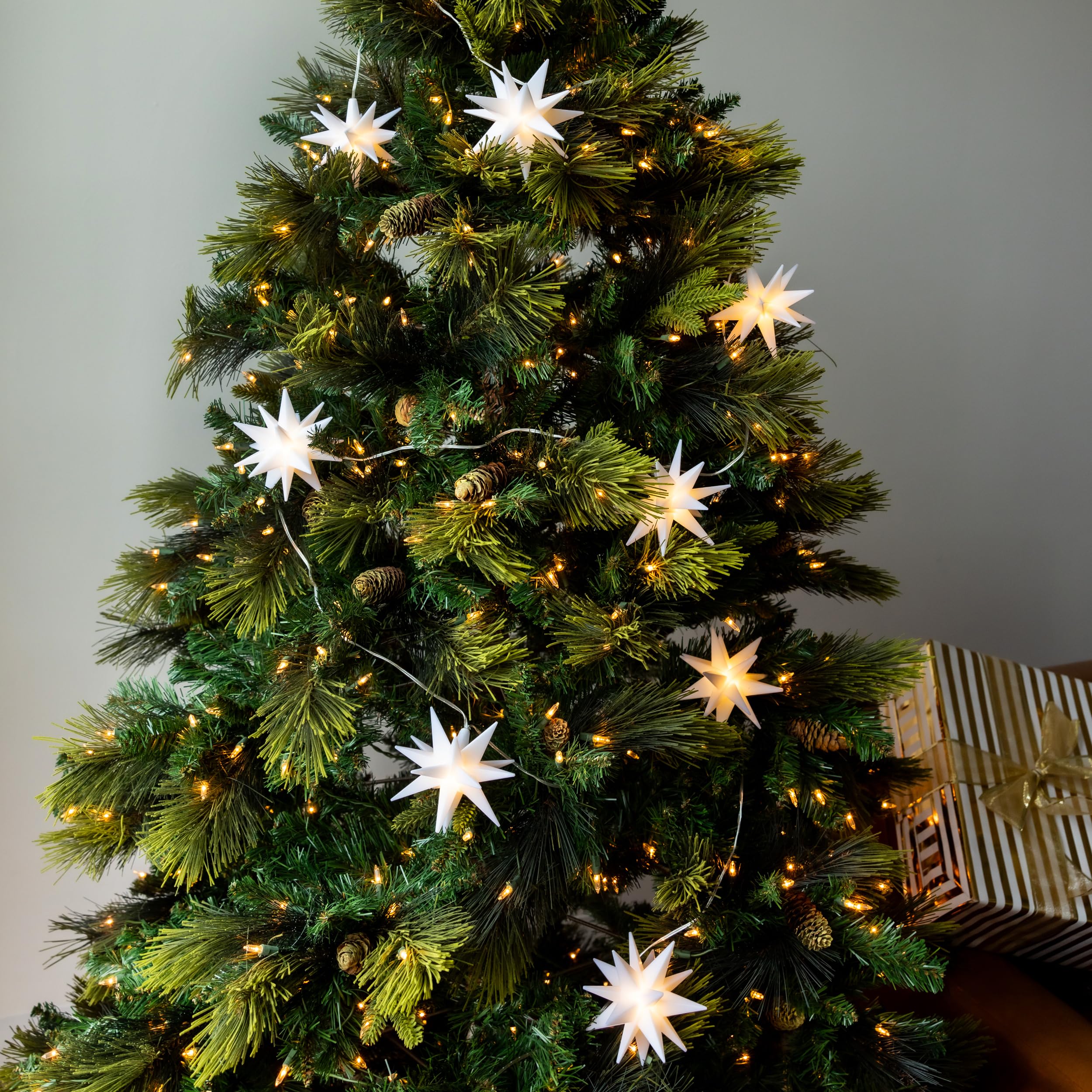 8-Pack LED 3D Star String Lights