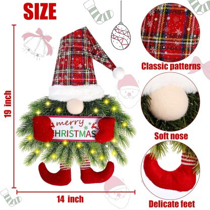 Christmas Gnome Wreath with Lights