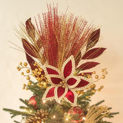 3pcs 12in Velvet Poinsettia Flower Picks