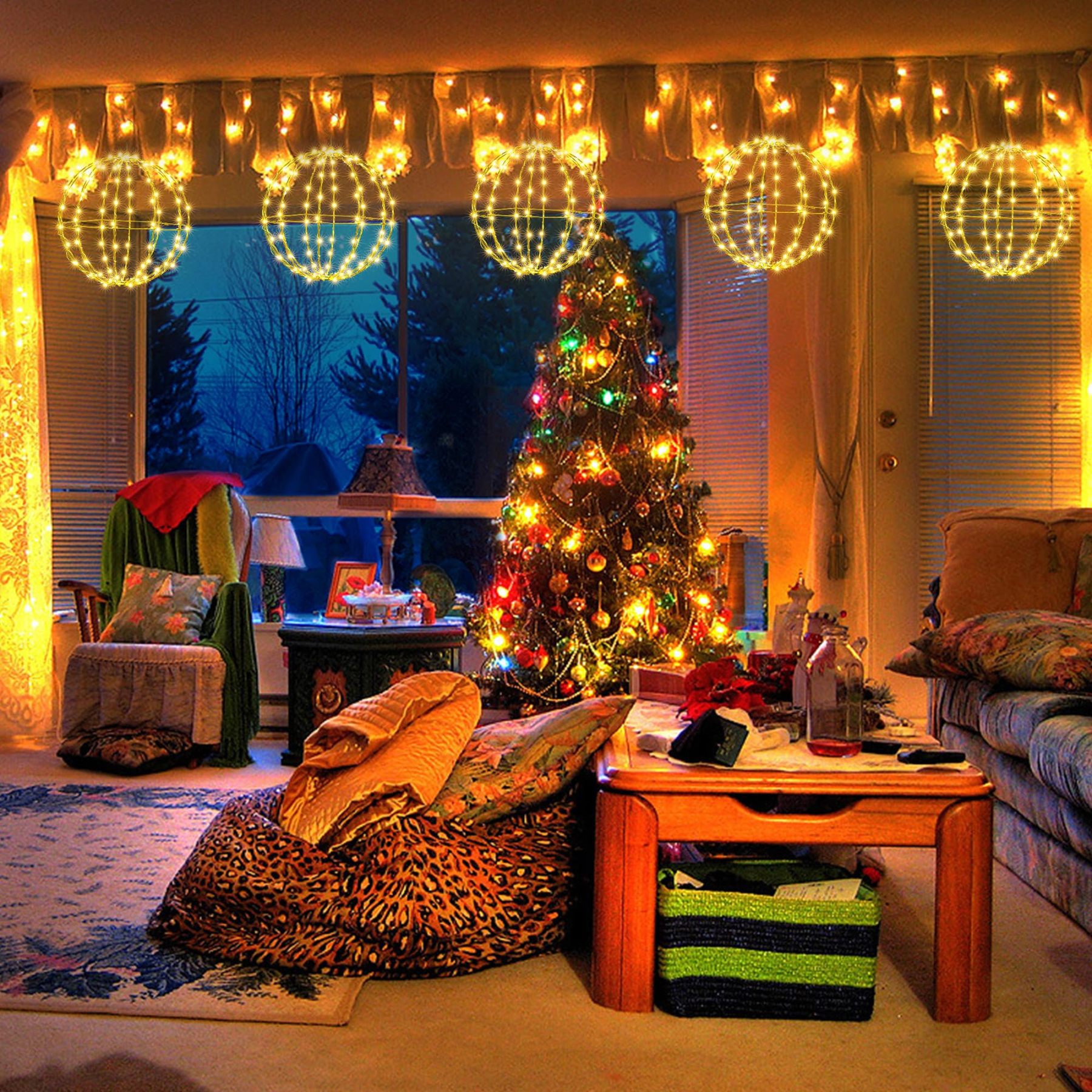 Outdoor Christmas Bright Ball Lights, Durable, Waterproof, Long Lasting