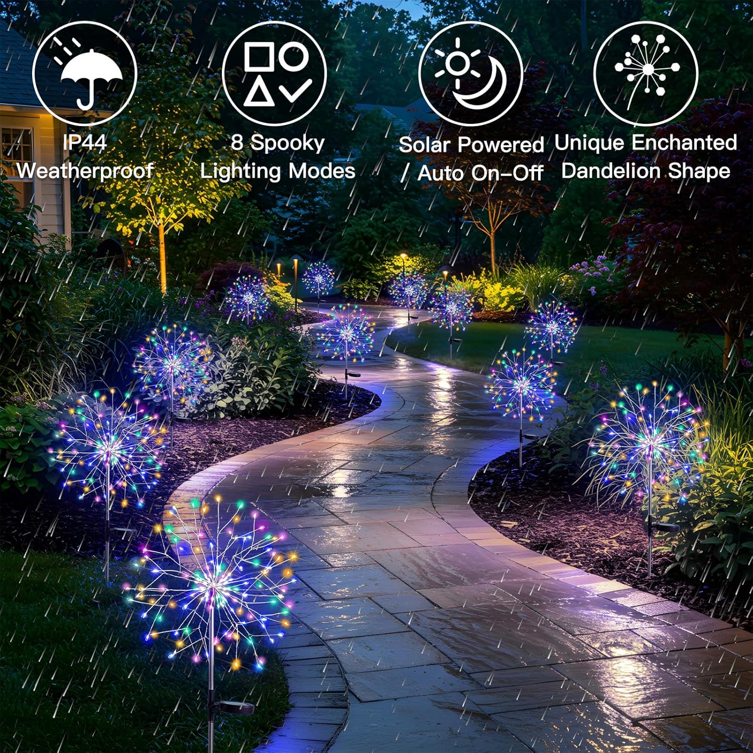 150 LED Solar Firework Starburst Lights Outdoor Waterproof