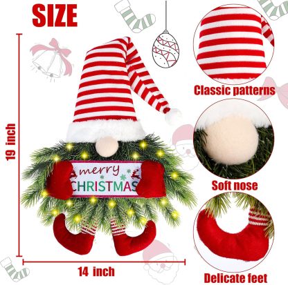 Christmas Gnome Wreath with Lights