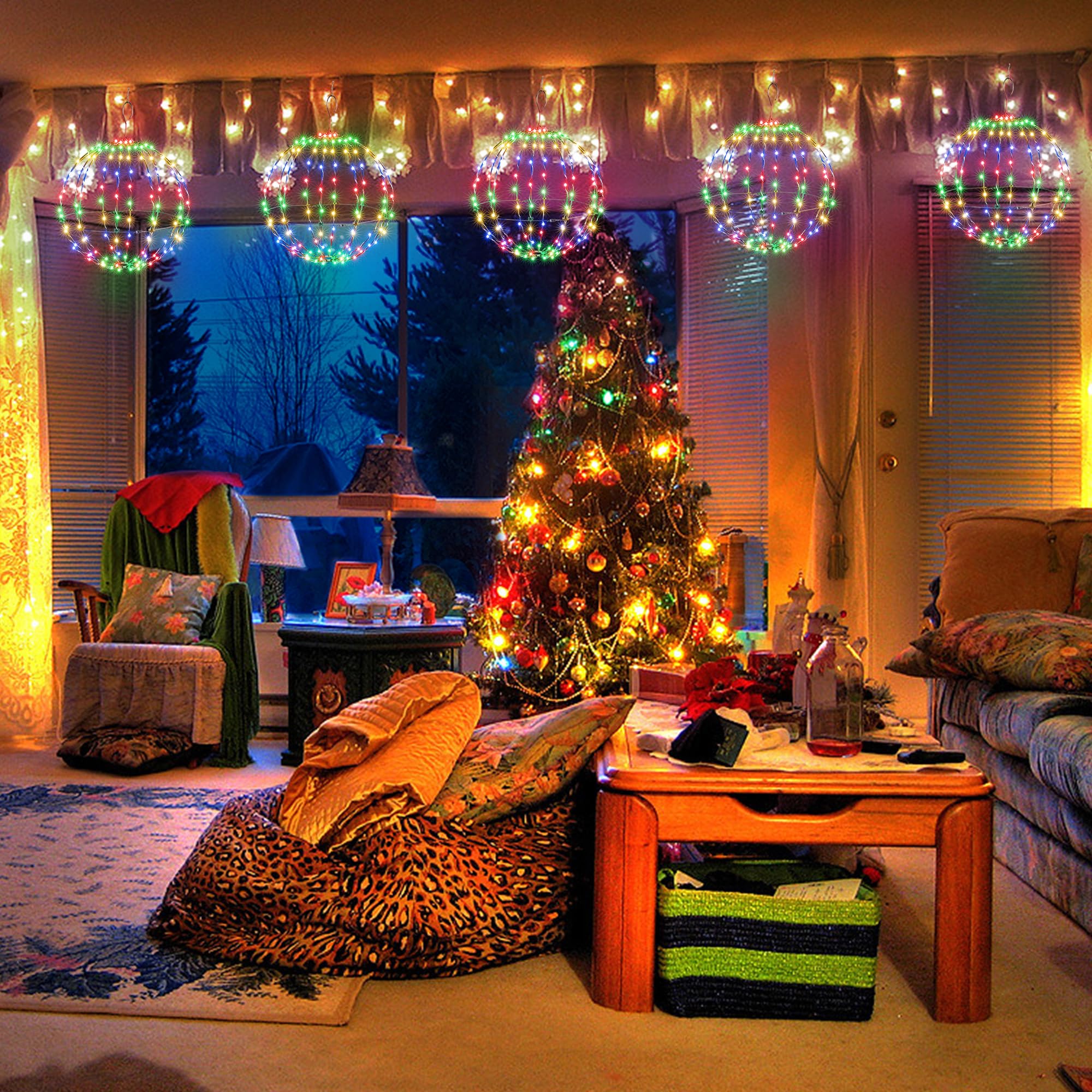 Outdoor Christmas Bright Ball Lights, Durable, Waterproof, Long Lasting