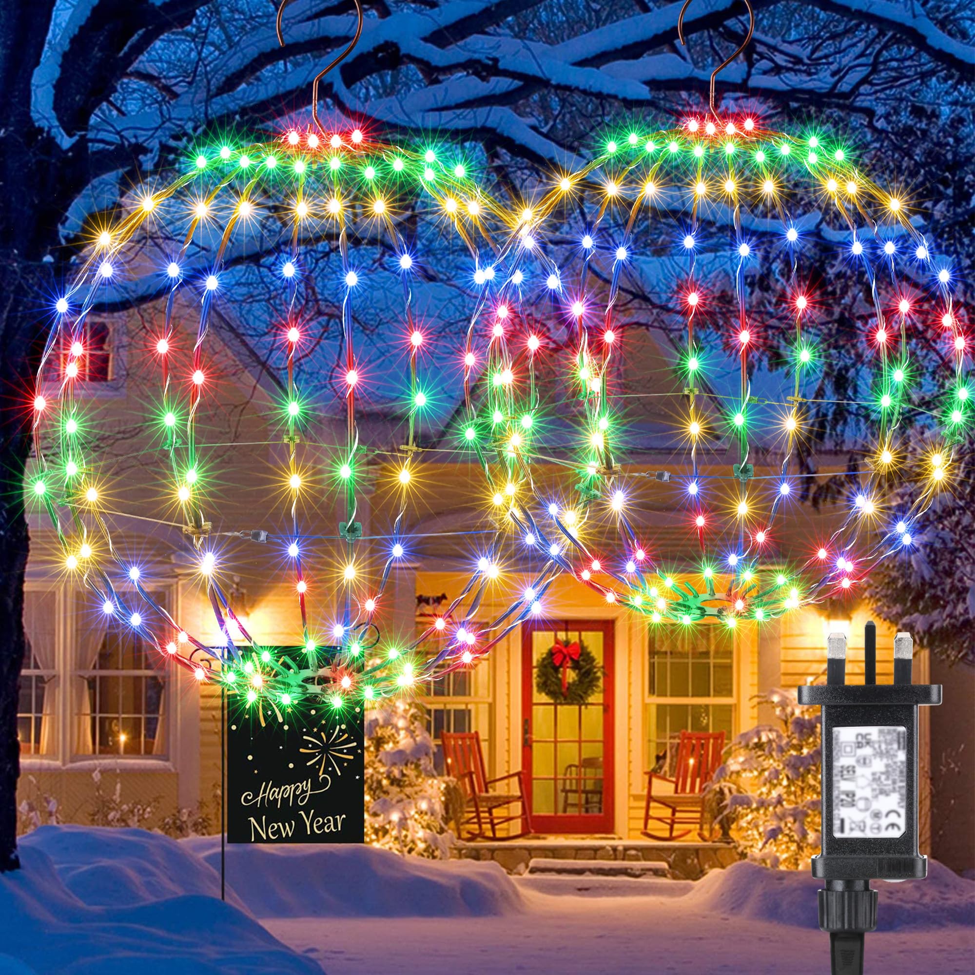 Outdoor Christmas Bright Ball Lights, Durable, Waterproof, Long Lasting