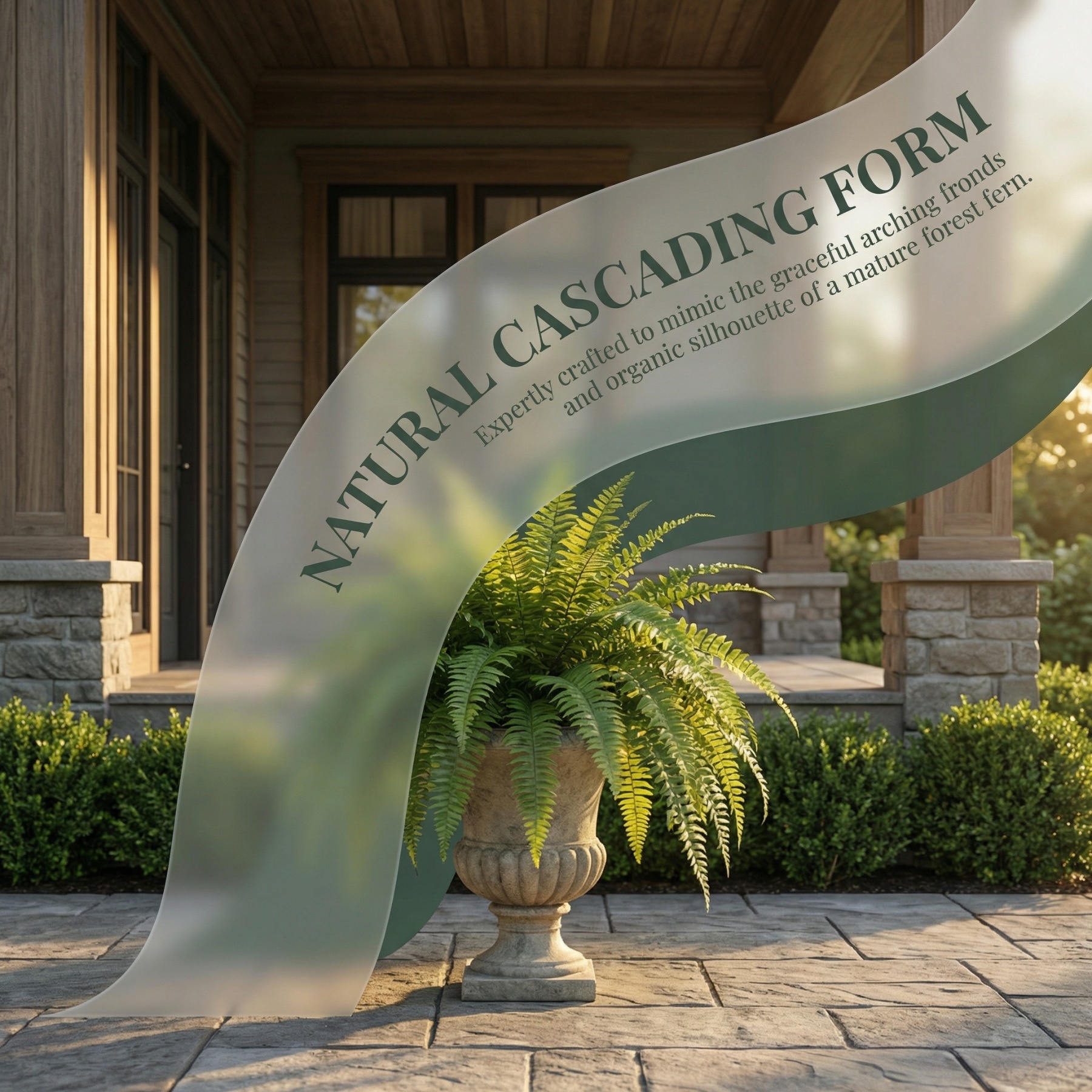 Classic Boston Fern Porch Planter – Lush Green Entryway Decor