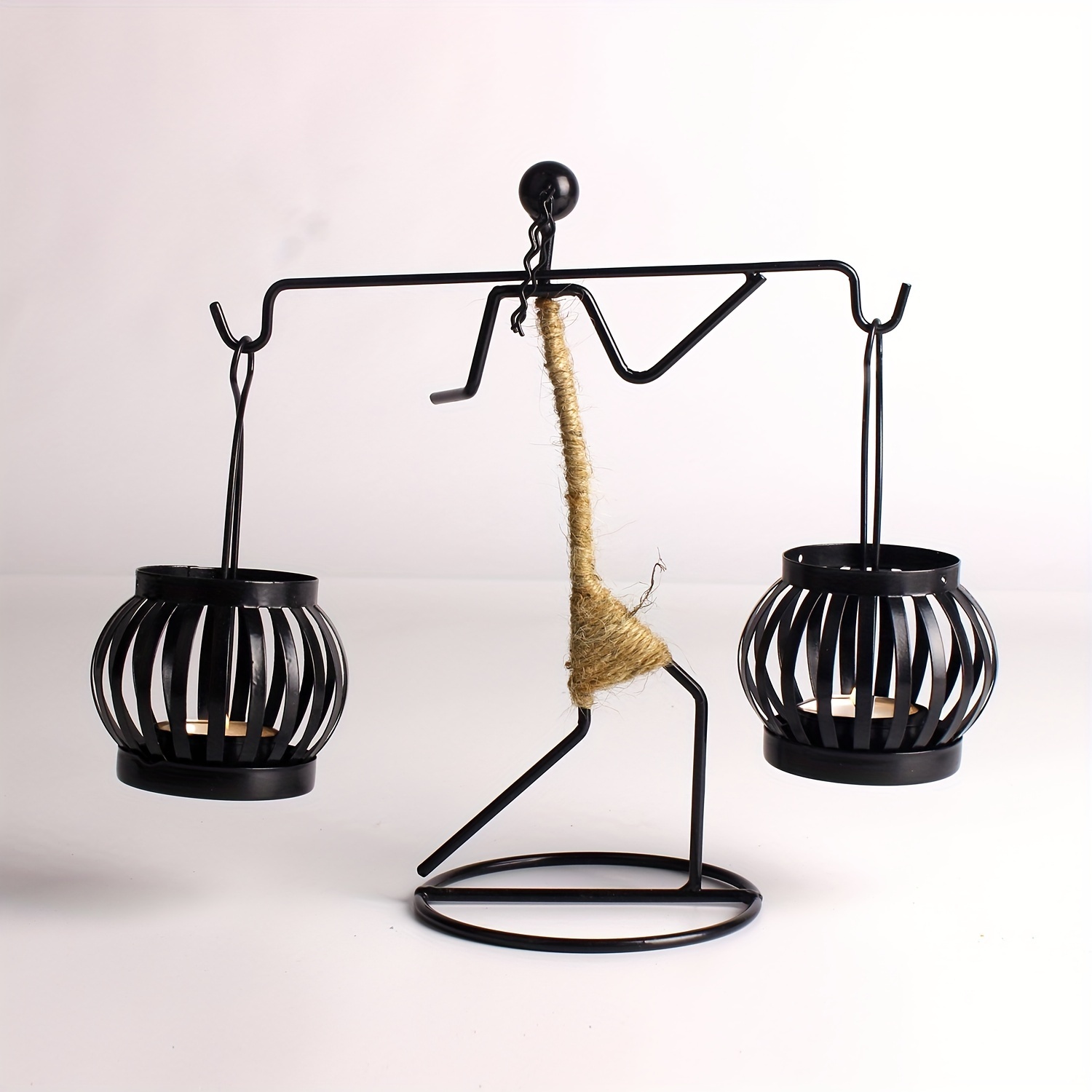 Handcrafted Metal Figurine Candle Holder Lantern